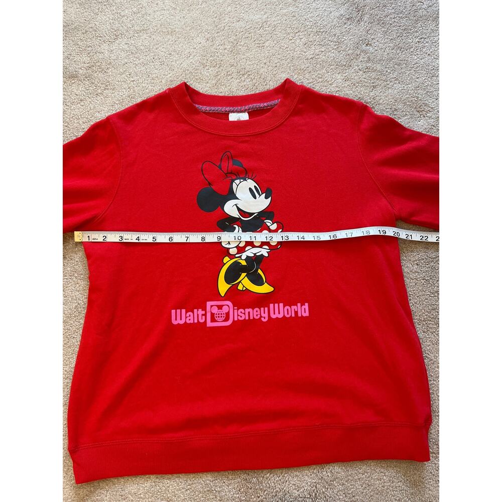 Disney Parks Walt Disney World Minnie Mouse Balloon Sleeve Sweatshirt Size M Red - Picture 7 of 8